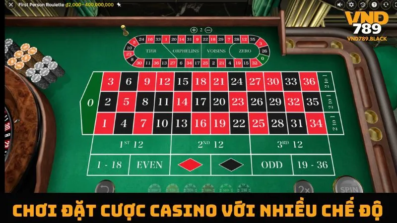 Tham gia đặt cược game casino nhiều chế độ 